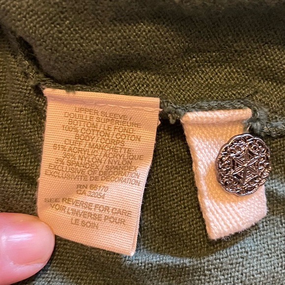 Free People Dusty Green and Teal Empire Waist Sweater Extra Long Sleeves Large - Picture 5 of 8